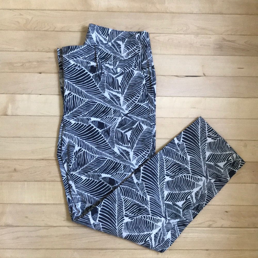 Loft Ankle Crop Patterned Pants